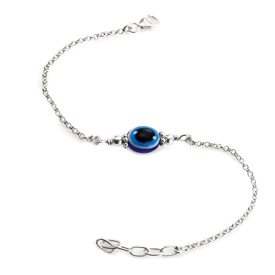 925 Sterling Silver Evil Eye Chain Rakhi Cum Bracelet