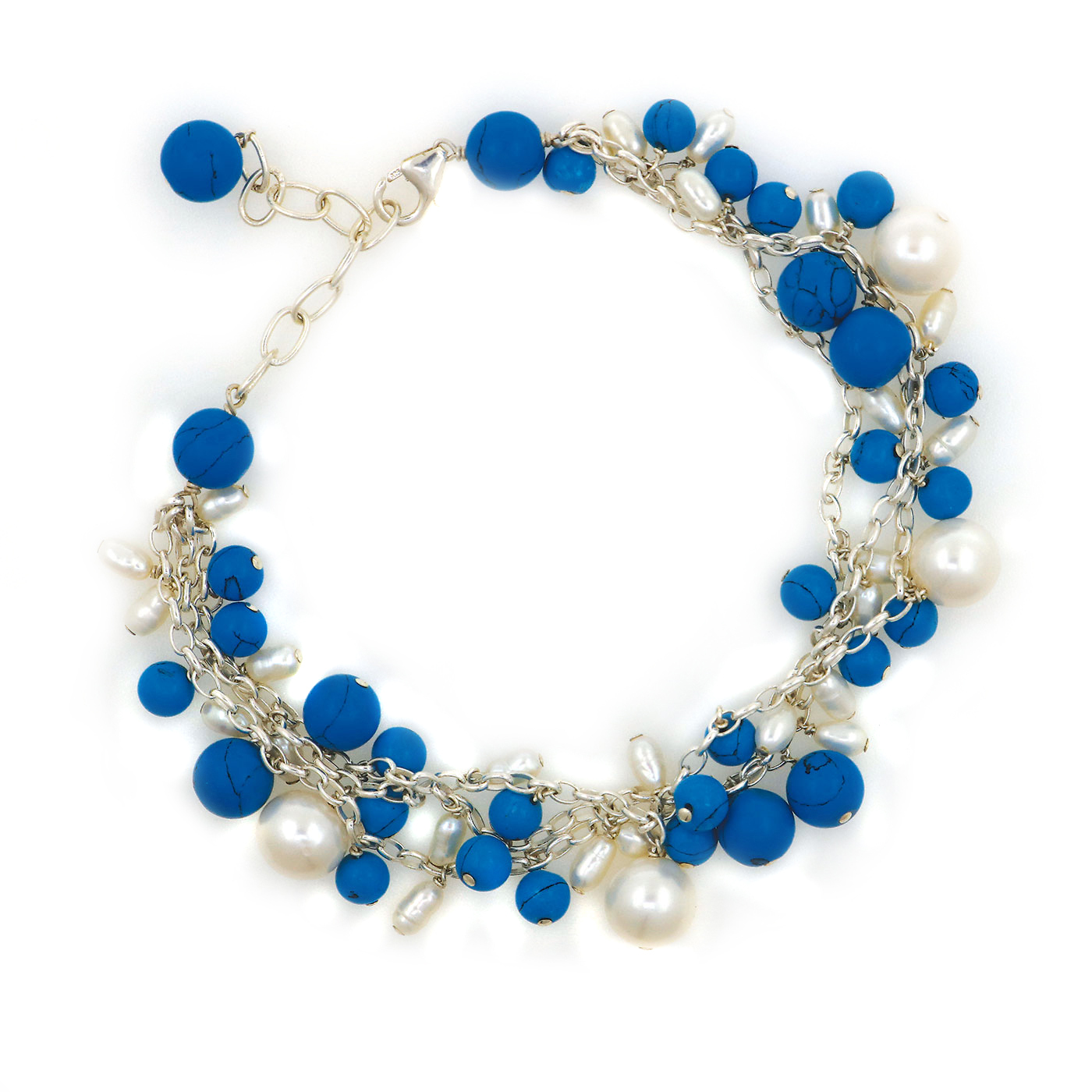 Serene Pearl & Turquoise Multi Strand Bracelet