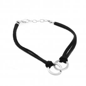 Interlocking Circle Leather Bracelet