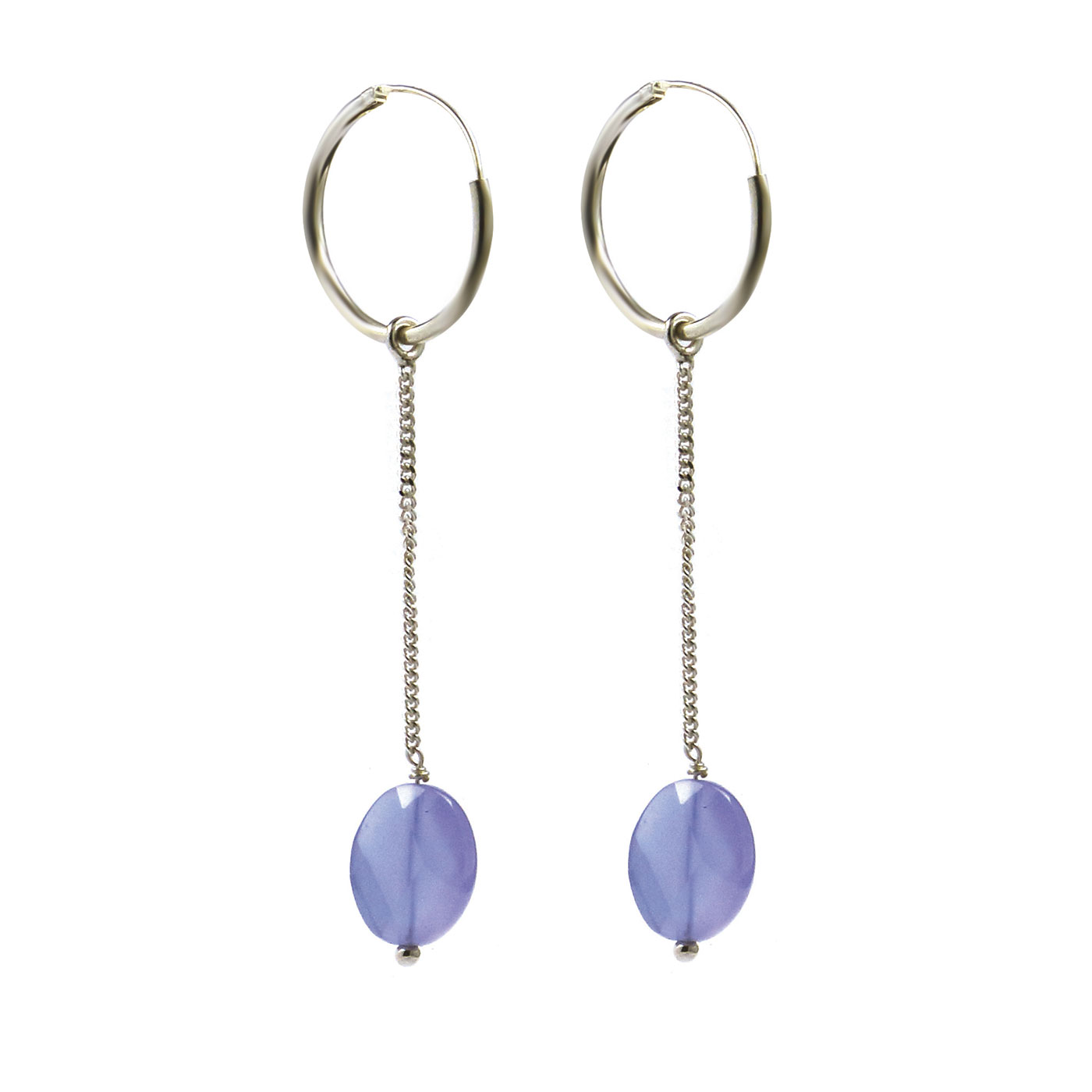 Elegant Blue Onyx Chain Earrings