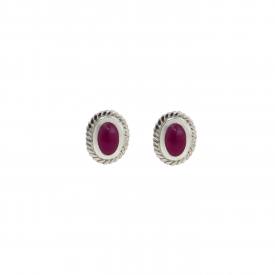 Twisted Red Ruby Stud