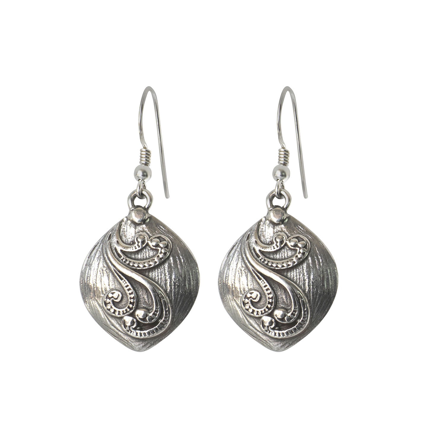 Ethnic Oxidised Sterling Silver Earring