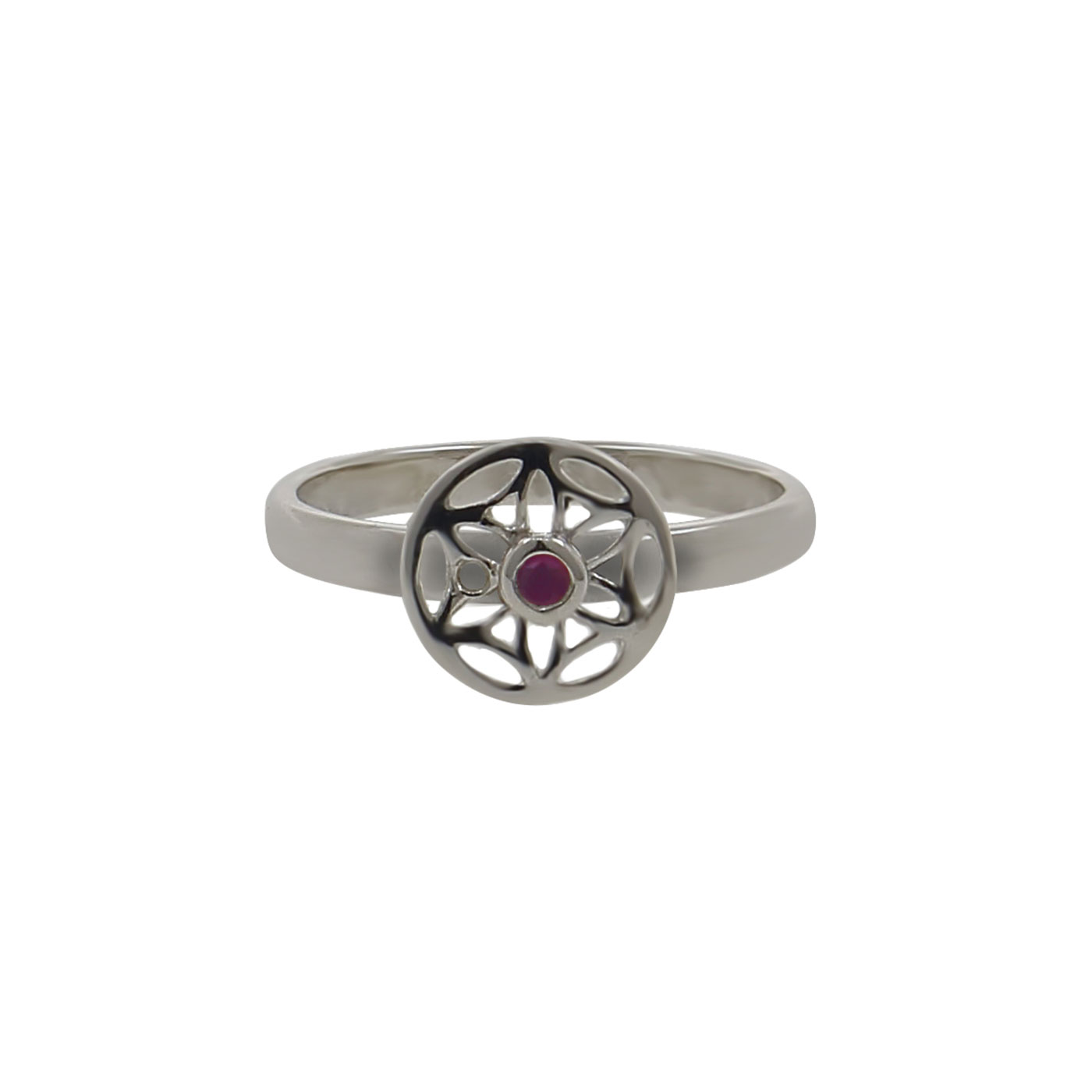 Ruby Flower Of Life Ring