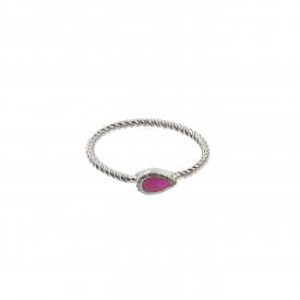 Drop Ruby Twisted Rope Ring