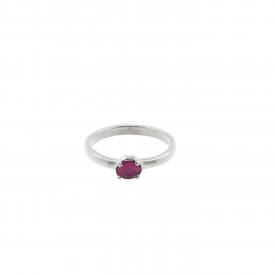 Simple Oval Ruby Ring