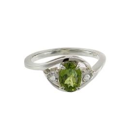 Gleaming Peridot With Topaz Ring