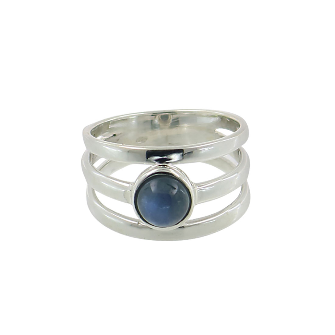 Blue Sapphire Triple Band Ring