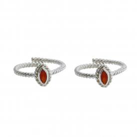 Red Marquise Twist Rope Adjustable Toe Ring
